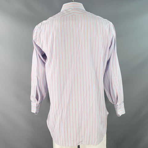 Chemise à manches longues TURNBULL & ASSER Taille L Coton Rayures Bleu Marine Rouge