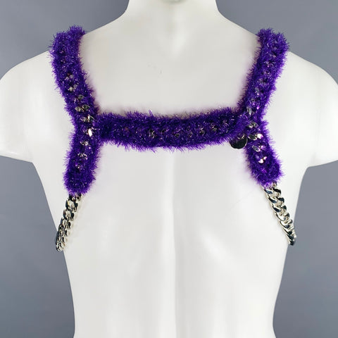NOIR KEI NINOMIYA FW22 Size S Purple Silver Link Metal Harness