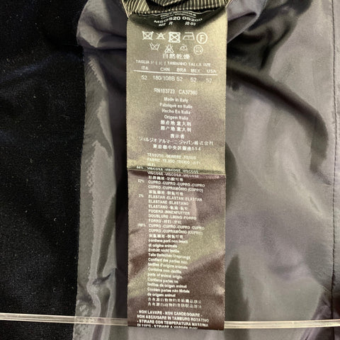 GIORGIO ARMANI Size 42 Navy Velvet Viscose Blend Sport Coat