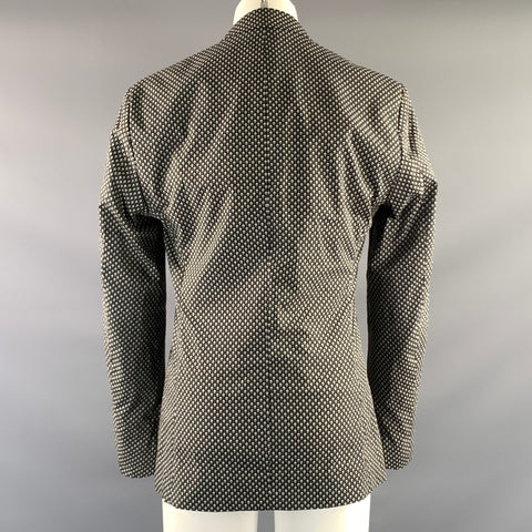 ALEXANDER MCQUEEN Chest Size 36 Black Grey Skulls Cotton Notch Lapel Sport Coat