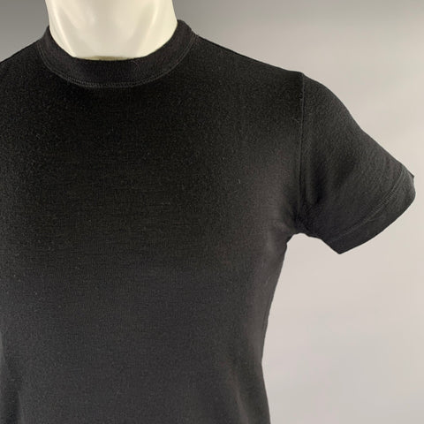 DANIEL CLEARY Size M Black Knit Wool T-shirt