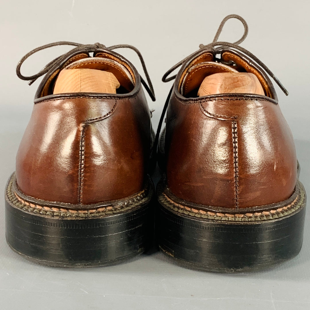 ALDEN Size 6.5 Brown Leather Derby Lace-Up Shoes Sui Generis Designer Consignment ALDEN Size 6.5 Brown Leather Derby Lace-Up Shoes Sui Generis Designer Consignment