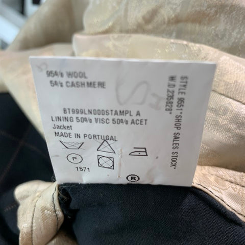 PAUL SMITH Size 40 Black Brown Window Pane Wool Cashmere Sport Coat