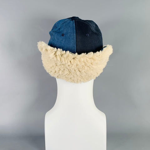 KAPITAL Size 7 1/2 Indigo Mixed Fabrics Patchwork Cotton Hat