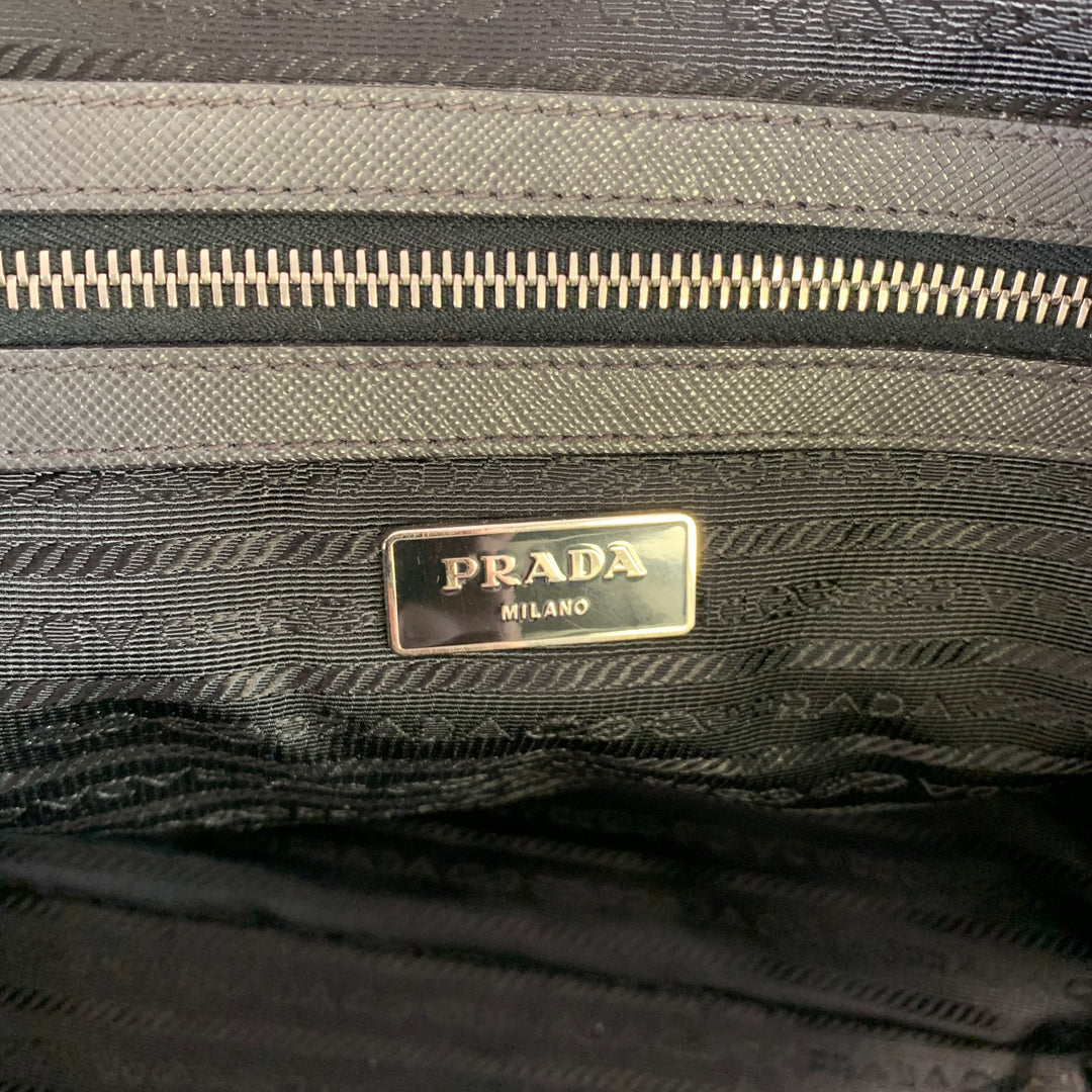 PRADA Grey Saffiano Leather Briefcase