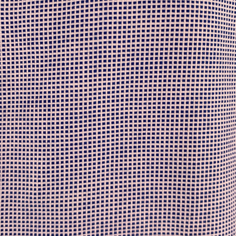 BALLANTYNE Size L Navy White Checkered Cotton Long Sleeve Shirt