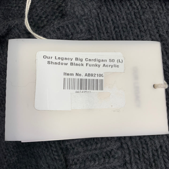 OUR LEGACY Size M Grey Charcoal Knit Acrylic Wool Oversized Cardigan