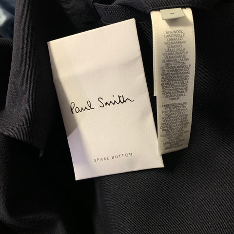 PAUL SMITH Size M Navy Wool &  Cotton Overcoat Coat