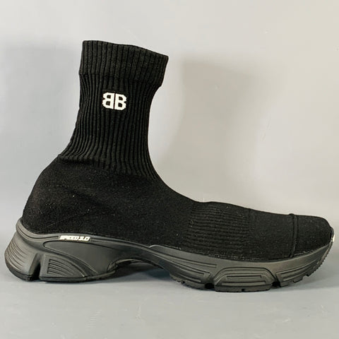 BALENCIAGA Size 13 Speed 3.0 Black Polyester Blend Knit Sock Sneakers