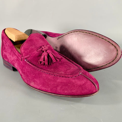 BOSS by HUGO BOSS Size 7 Purple Tassels Suede Slip-On Loafers
