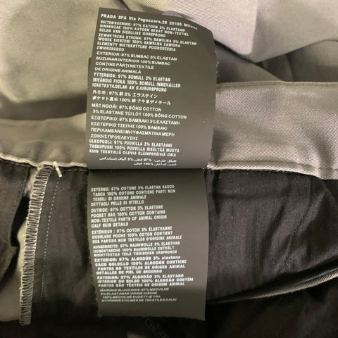 PRADA Size 36 Grey Cotton Elastane Zip Fly Casual Pants