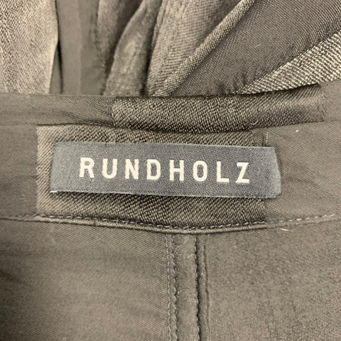 RUNDHOLZ Size S Black Charcoal Viscose Stripe Shirt Dress