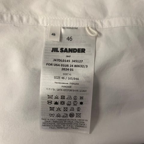 JIL SANDER Size S White Cotton Camp Short Sleeve Shirt