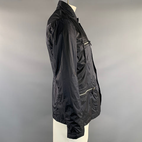 ARMANI COLLEZIONI Size 40 Navy Polyamide Blend Windbreaker Jacket