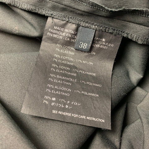 PRADA Size 2 Black Poplin Cotton Blend Belted Casual Pants