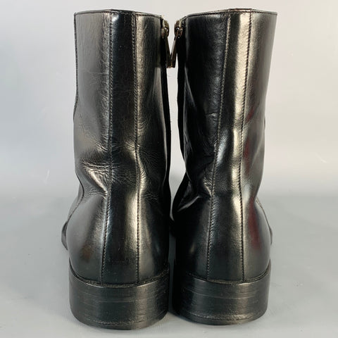 BALLY Size 8 Tholon Black Calfskin Leather Side Zipper Ankle Boots