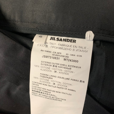 JIL SANDER Size 30 Black Cotton Zip Fly Casual Pants