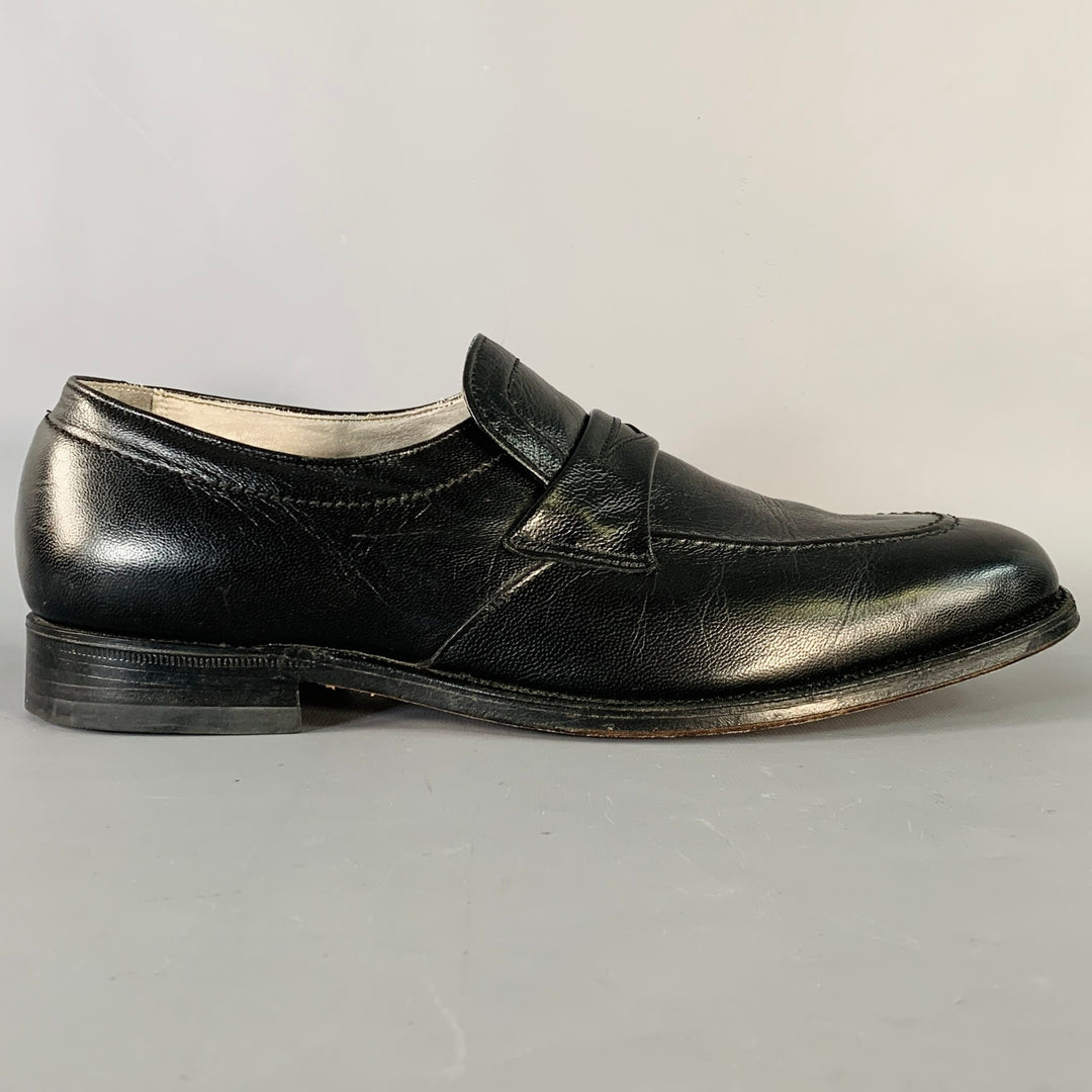 ALDEN Size 11 Black Leather Low Top Penny Loafers