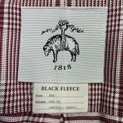 BLACK FLEECE Size S Burgundy White Glenplaid Cotton One Pocket Long Sleeve Shirt