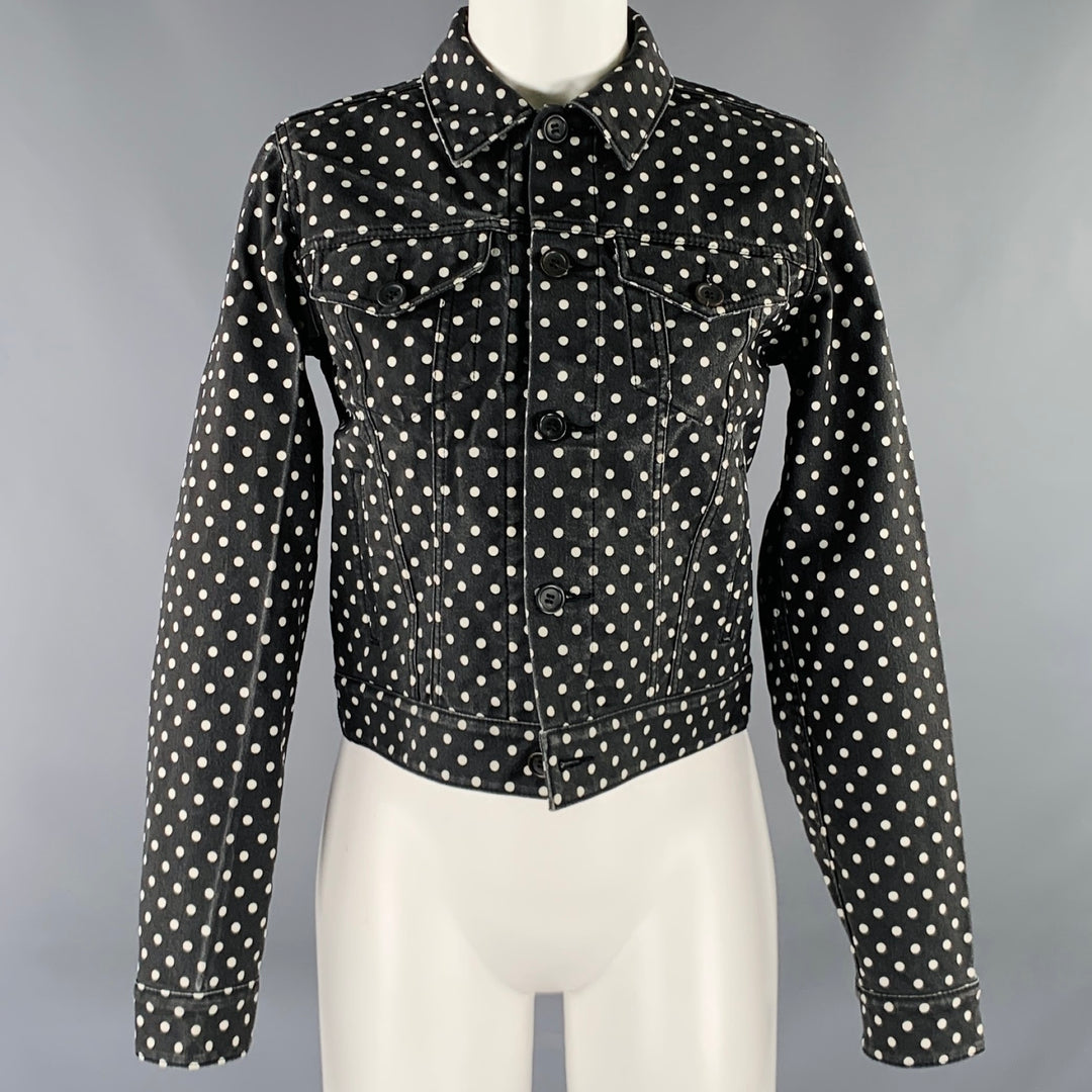 COMME des GARCONS Size M Black White Polyester Polka Dot Jacket Sui Generis Designer Consignment COMME des GARCONS Size M Black White Polyester Polka Dot Jacket Sui Generis Designer Consignment