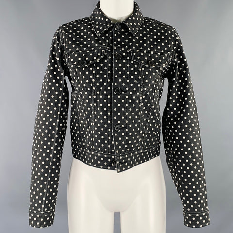 COMME des GARCONS Size M Black White Polyester Polka Dot Jacket