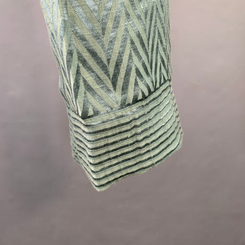 HAIDER ACKERMANN Size 32 Green Herringbone Jacquard Linen Silk Cropped Casual Pants