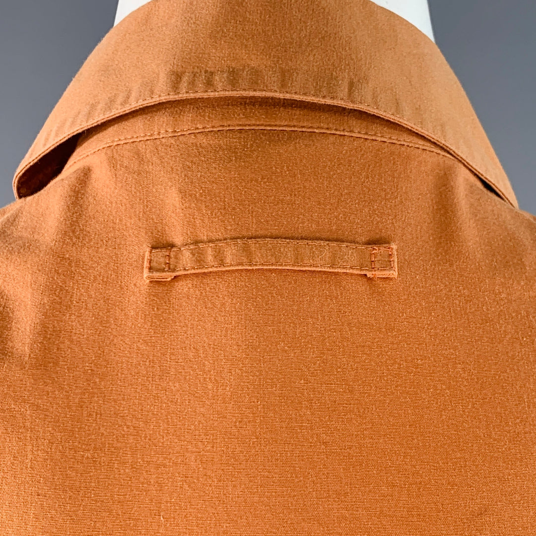 JEAN PAUL GAULTIER Size 8 Orange Cotton Blend Short Sleeve Casual Top