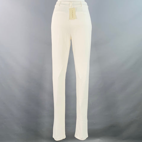 RAMY BROOK Size 2 Ivory Viscose Blend Tapered Zip Fly Dress Pants