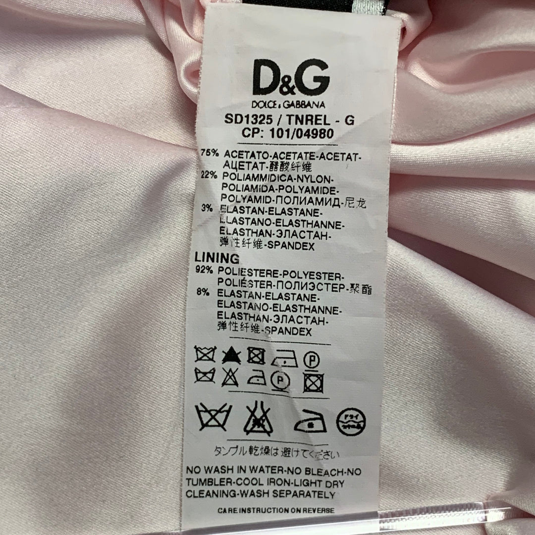 D&G by DOLCE & GABBANA Size 4 Pink Fuchsia Satin Cap Sleeves Cocktail Dress