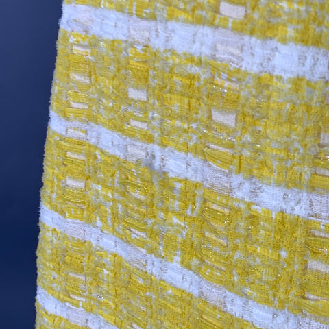 MARC JACOBS Size 2 Yellow White Boucle Stripe Two Pockets Mini Skirt
