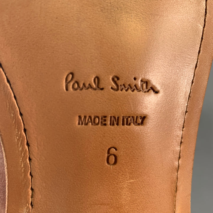 PAUL SMITH Size 7 Brown Leather Cap Toe Lace Up Shoes