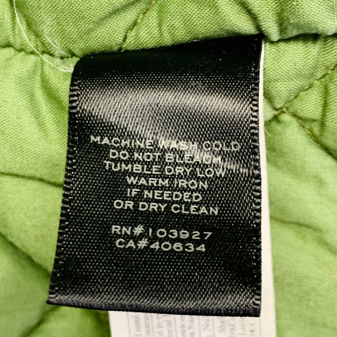 MARC by MARC JACOBS Size M Green Cotton Quilted Lining Hooded Zip Up Coat
