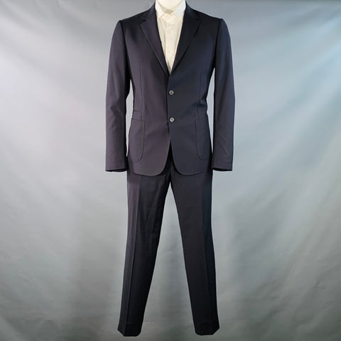 Z ZEGNA Size 42 Regular Navy Wool Notch Lapel Suit