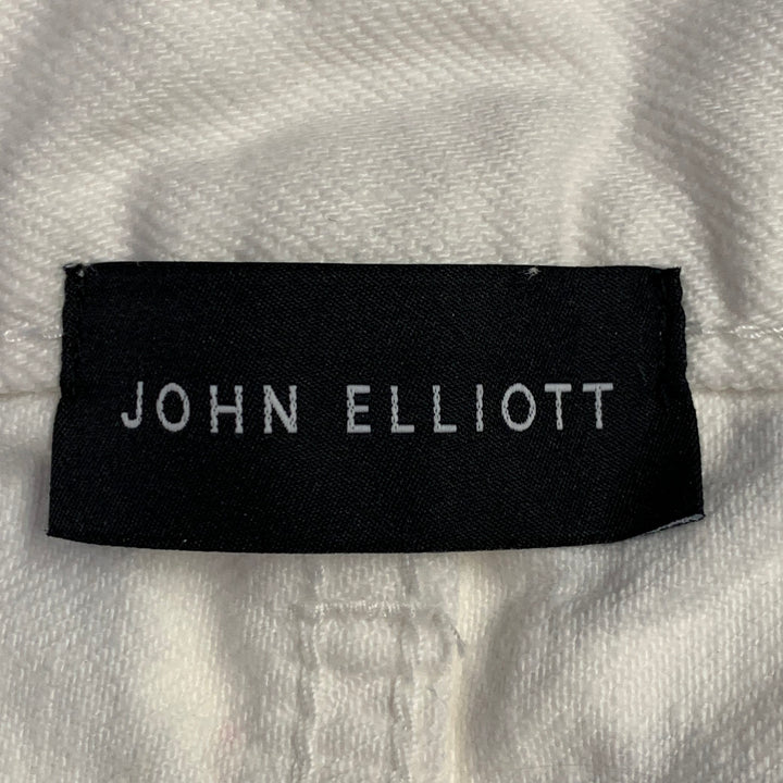 JOHN ELLIOTT Size 30 White Multi Color Paint Splatter Cotton Button Fly Jeans