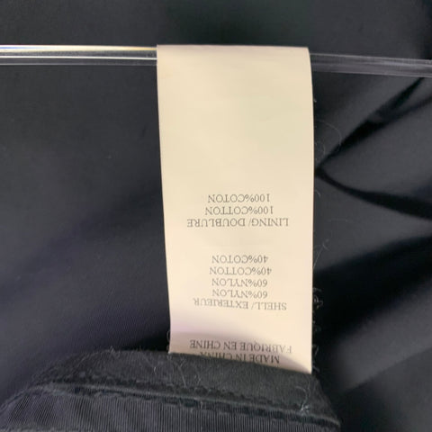THEORY Size M Marvey Conquest Black Nylon Cotton Single Breasted Coat