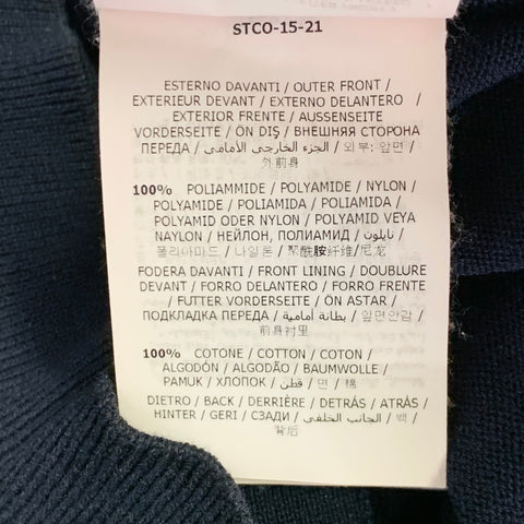 MONCLER Size M Navy Mixed Fabrics Cotton V-Neck Cardigan