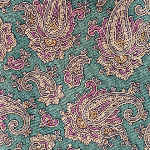 POLO by RALPH LAUREN Green Beige Paisley Italian Silk Tie
