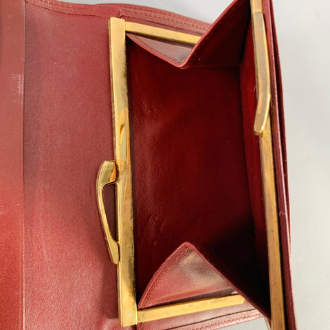 CARTIER Burgundy Logo Leather Wallet