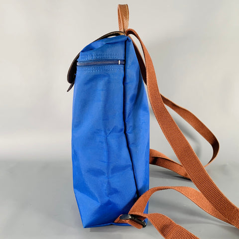 blue one handle backpack leather vintageparis Longchamp Le Pliage Foldable Backpack