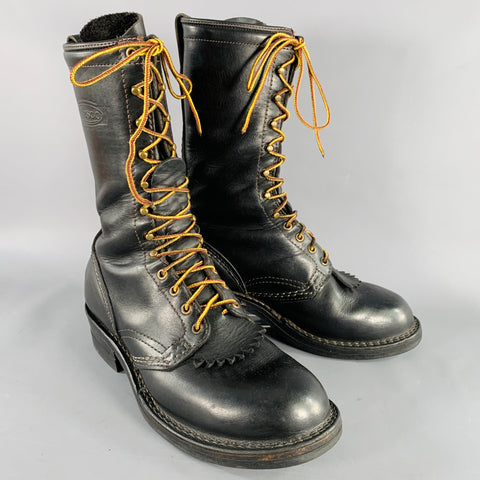 WESCO Size 10 Highliner Black Leather Lace-Up Boots