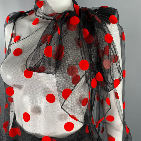 JIL STUART Size 2 Black Red Polyester Blend Polka Dot Bow Set