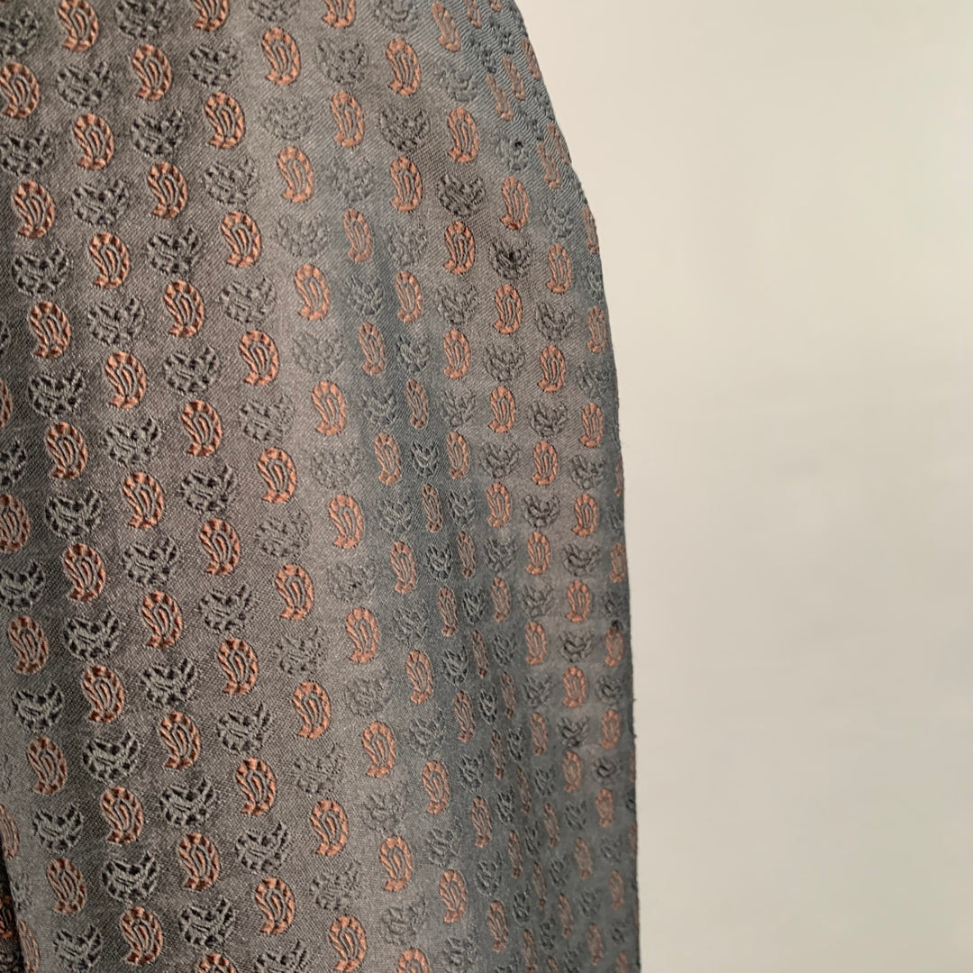 ETRO Size 44 Black Brown Paisley Silk Blend Jacquard Notch Lapel Sport Coat