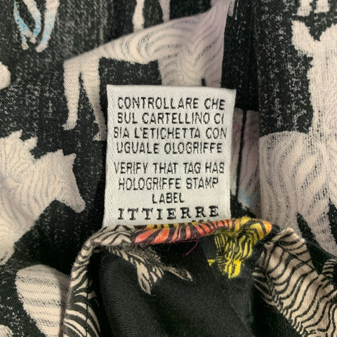 VERSACE JEANS COUTURE Size L Black Multi Color Zebra Oversized Short Sleeve Shirt