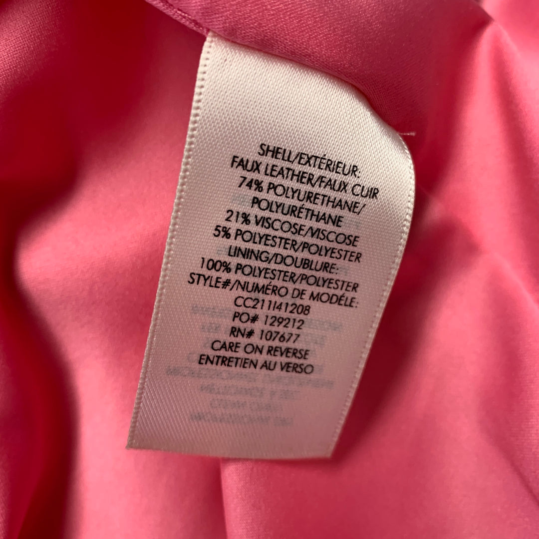 ALICE + OLIVIA Size XL Pink Polypropylene Blend Embossed Biker Jacket