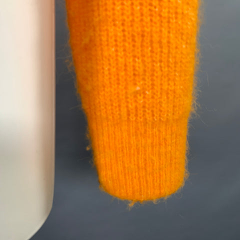 GANNI Size S Orange Alpaca Blend Rhinestones Knit Cardigan