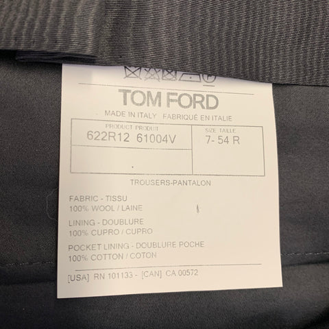 TOM FORD Size 36 Black Wool Flat Front Tuxedo Zip Fly Dress Pants