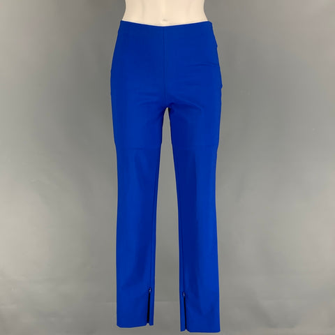 LA PERLA Size 2 Blue Cobalt Virgin Wool Blend Narrow leg Dress Pants
