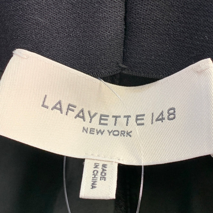 LAFAYETTE 148 Size L Greenwich Black Leather Lambskin Leggings Casual Pants