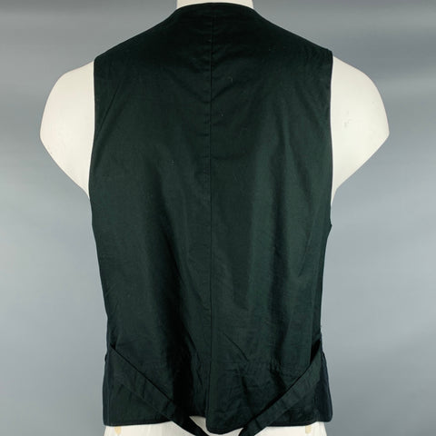 KLASICA Size XL Black Linen Blend Single Breasted Vest