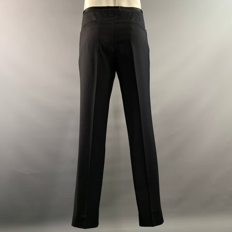 JIL SANDER FW2021 Chest Size 42 Black Wool Cashmere Notch Lapel 36 32 Suit